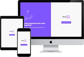 Visualização do projeto em smartphone, tablet e desktop